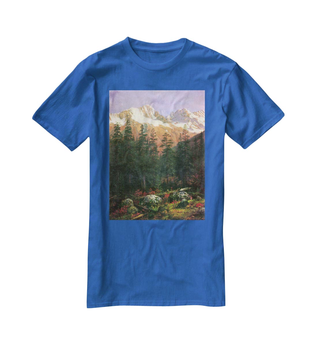 Canadian Rockies by Bierstadt T-Shirt - Canvas Art Rocks - 2