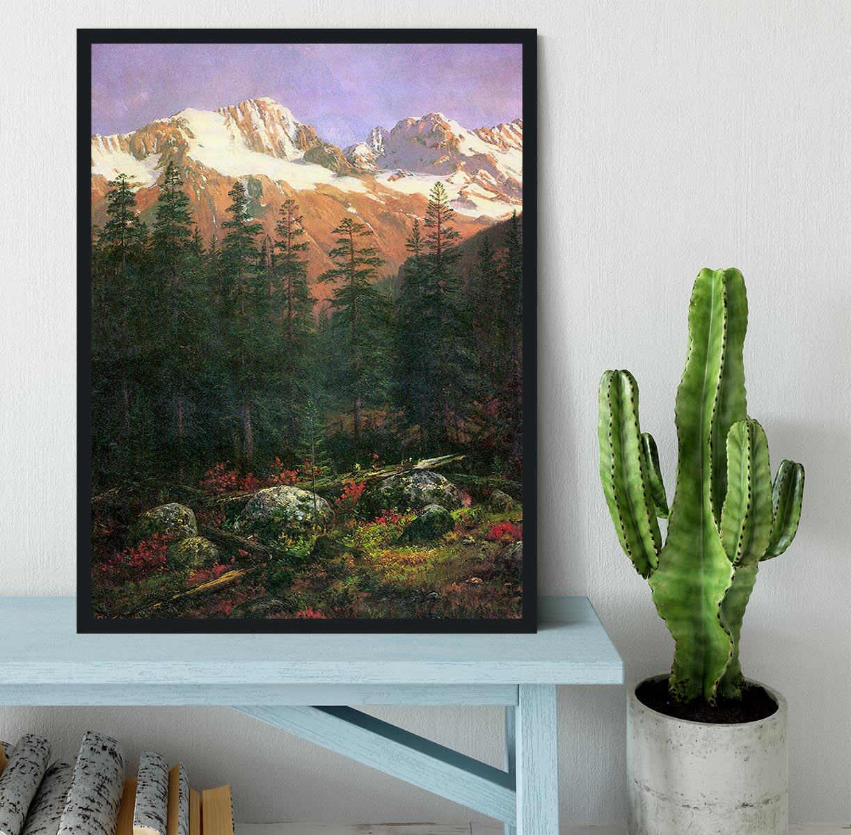 Canadian Rockies by Bierstadt Framed Print - Canvas Art Rocks - 2