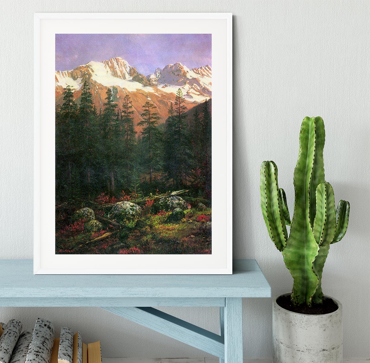 Canadian Rockies by Bierstadt Framed Print - Canvas Art Rocks - 5