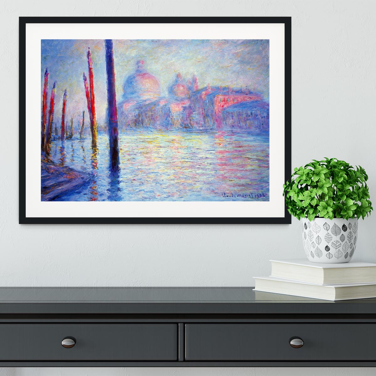 Canal Grand by Monet Framed Print - Canvas Art Rocks - 1