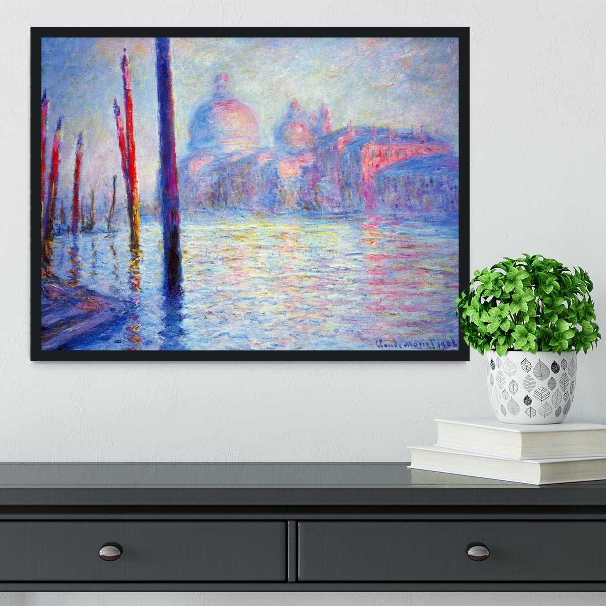 Canal Grand by Monet Framed Print - Canvas Art Rocks - 2