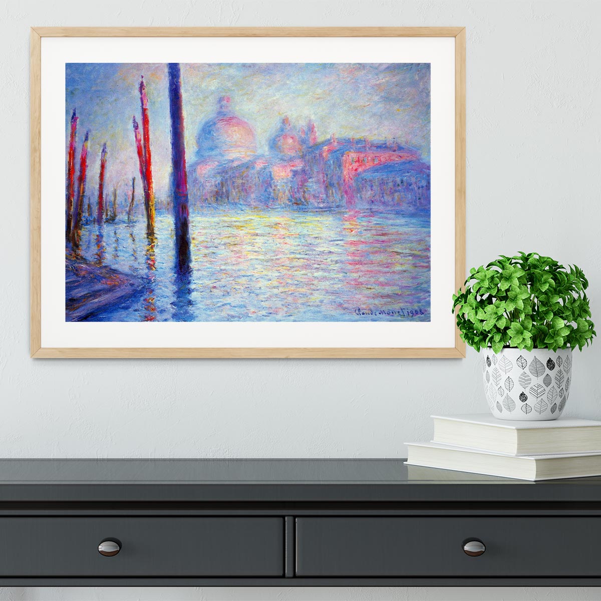 Canal Grand by Monet Framed Print - Canvas Art Rocks - 3