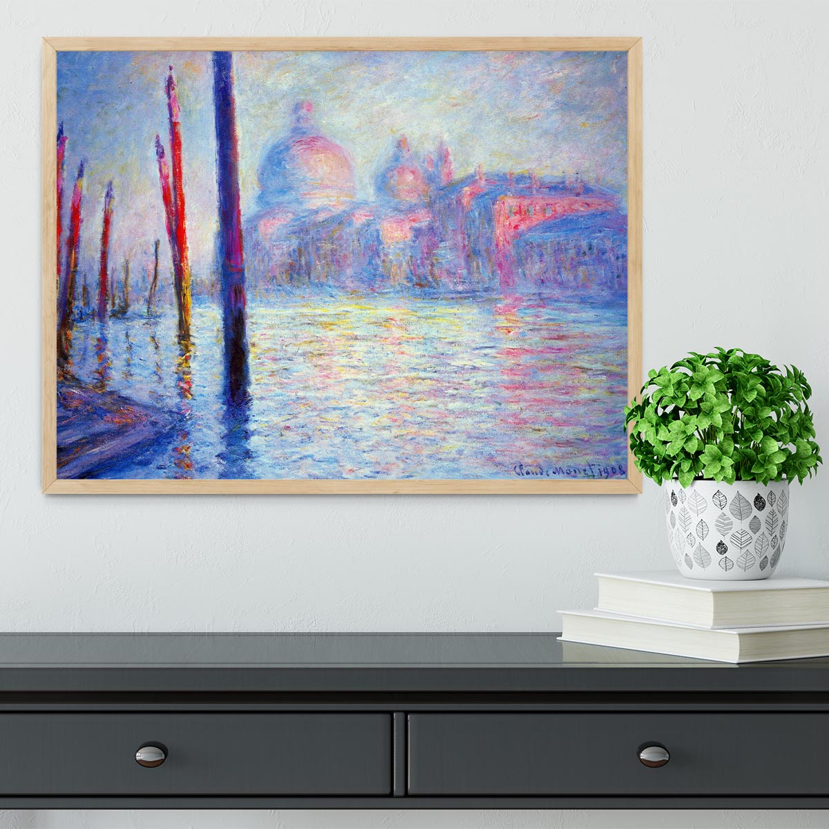 Canal Grand by Monet Framed Print - Canvas Art Rocks - 4