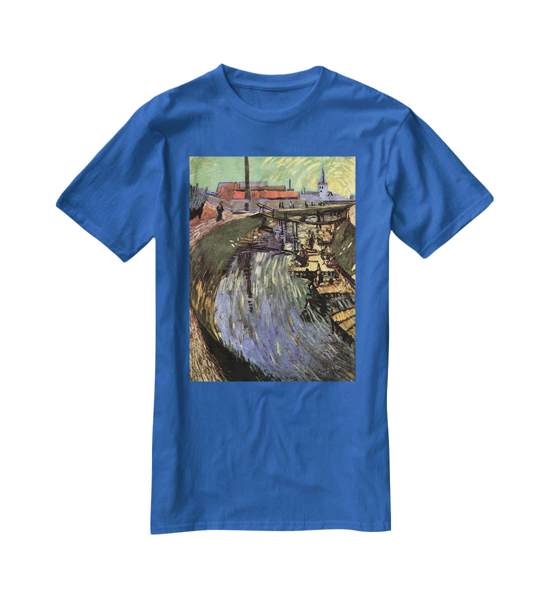 Canal with Women Washing by Van Gogh T-Shirt - Canvas Art Rocks - 2