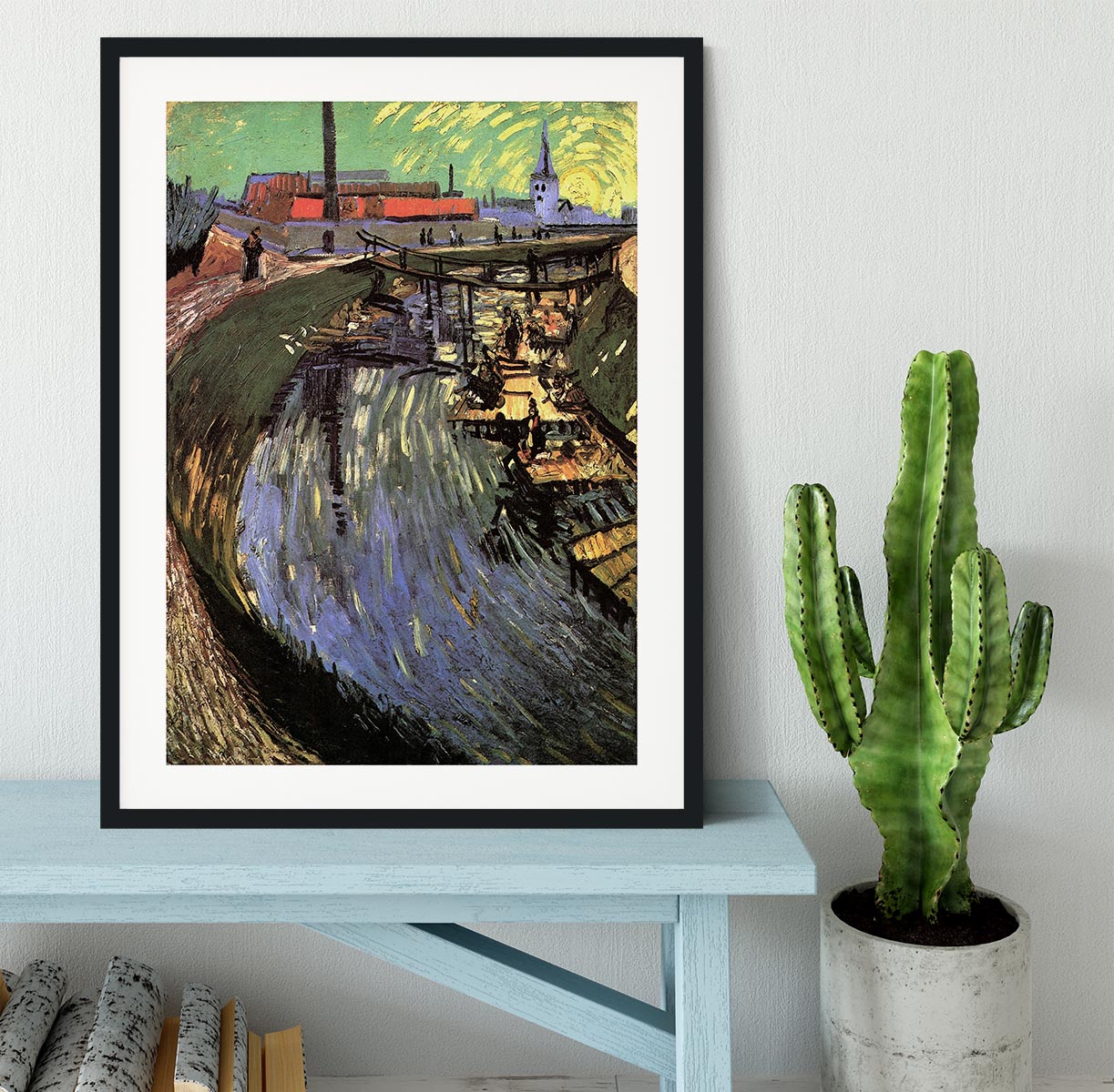 Canal with Women Washing by Van Gogh Framed Print - Canvas Art Rocks - 1