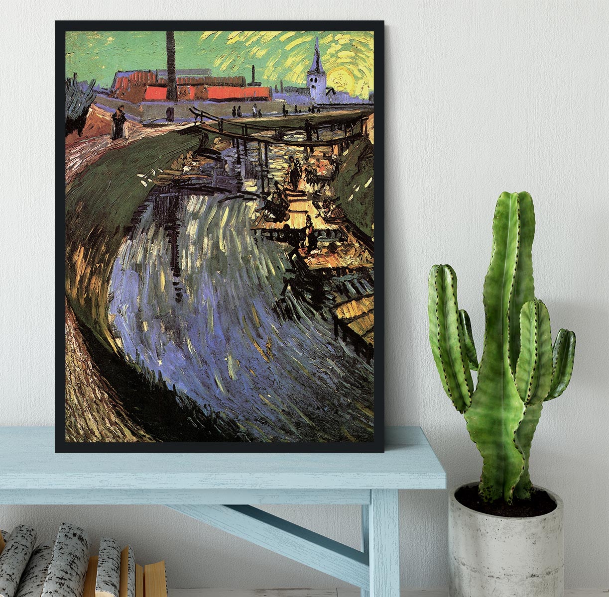 Canal with Women Washing by Van Gogh Framed Print - Canvas Art Rocks - 2