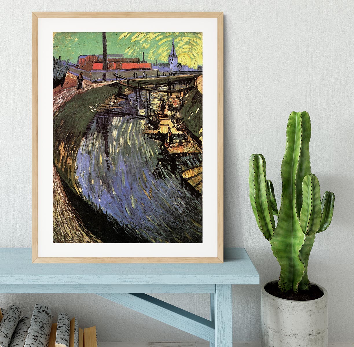 Canal with Women Washing by Van Gogh Framed Print - Canvas Art Rocks - 3