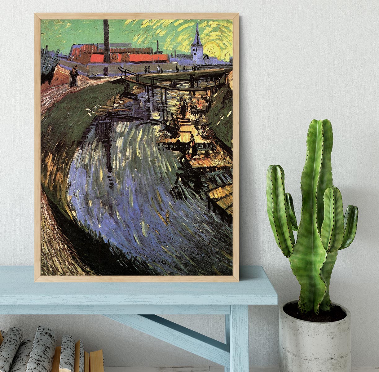 Canal with Women Washing by Van Gogh Framed Print - Canvas Art Rocks - 4