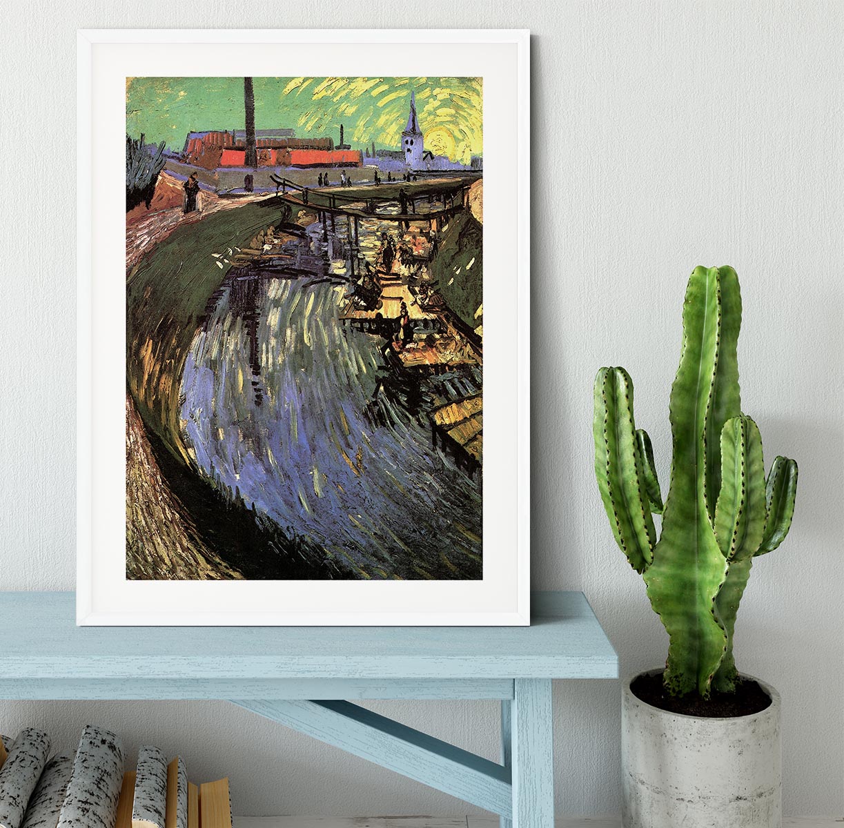 Canal with Women Washing by Van Gogh Framed Print - Canvas Art Rocks - 5