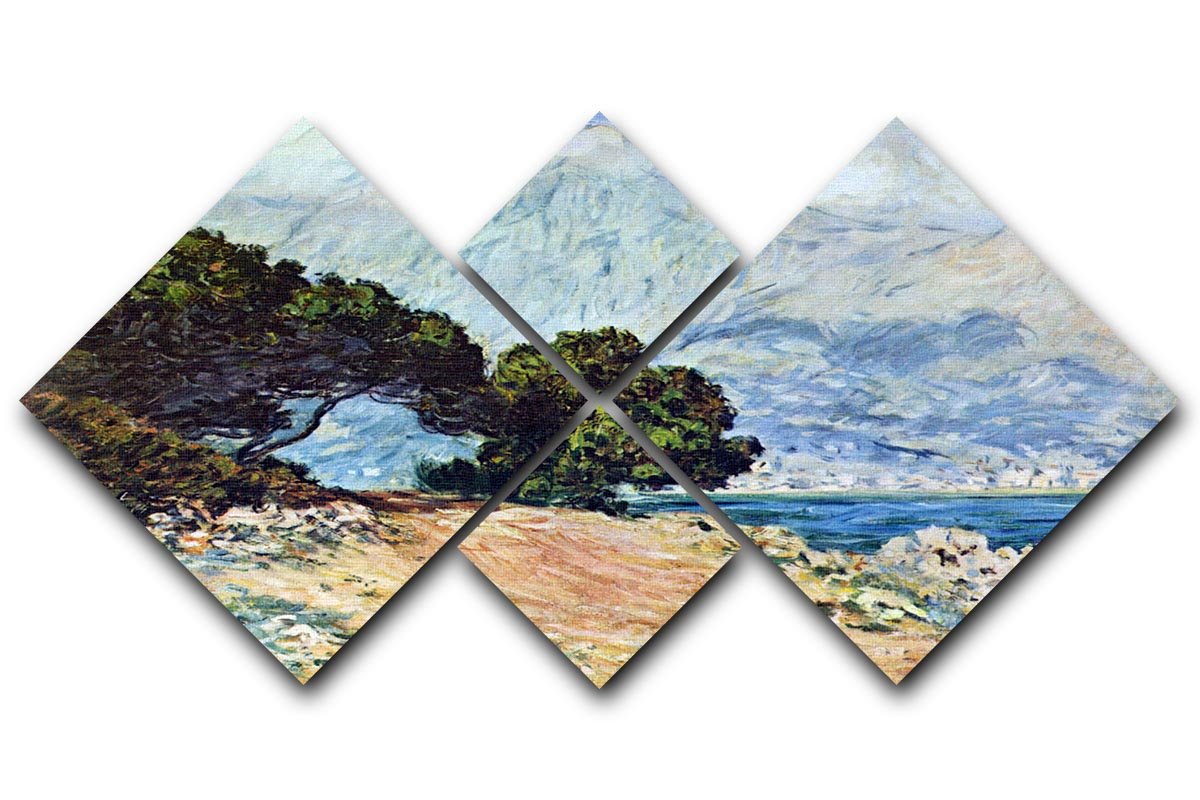 Cape Martin in Menton by Monet 4 Square Multi Panel Canvas  - Canvas Art Rocks - 1
