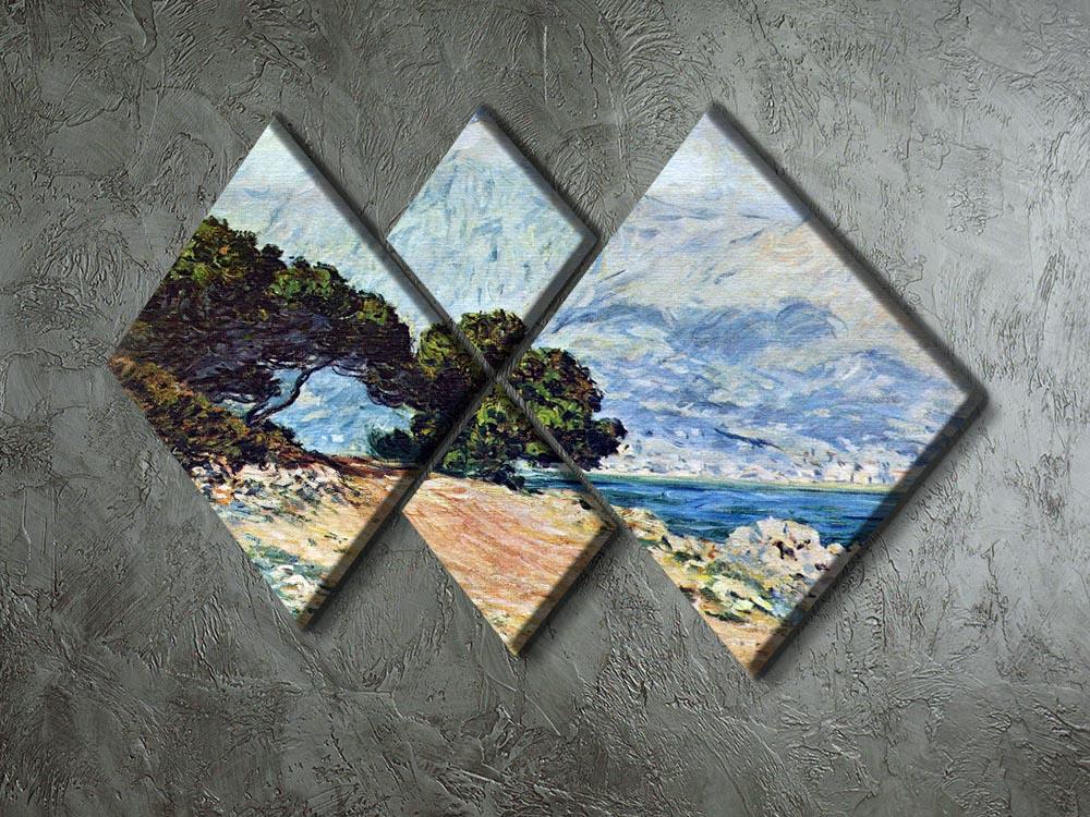 Cape Martin in Menton by Monet 4 Square Multi Panel Canvas - Canvas Art Rocks - 2
