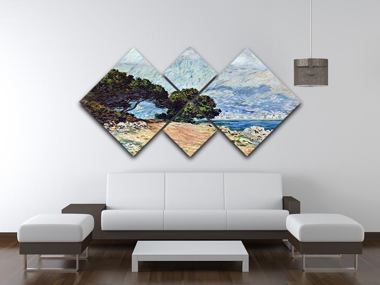 Cape Martin in Menton by Monet 4 Square Multi Panel Canvas - Canvas Art Rocks - 3