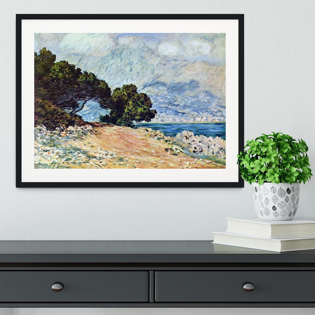 Cape Martin in Menton by Monet Framed Print - Canvas Art Rocks - 1