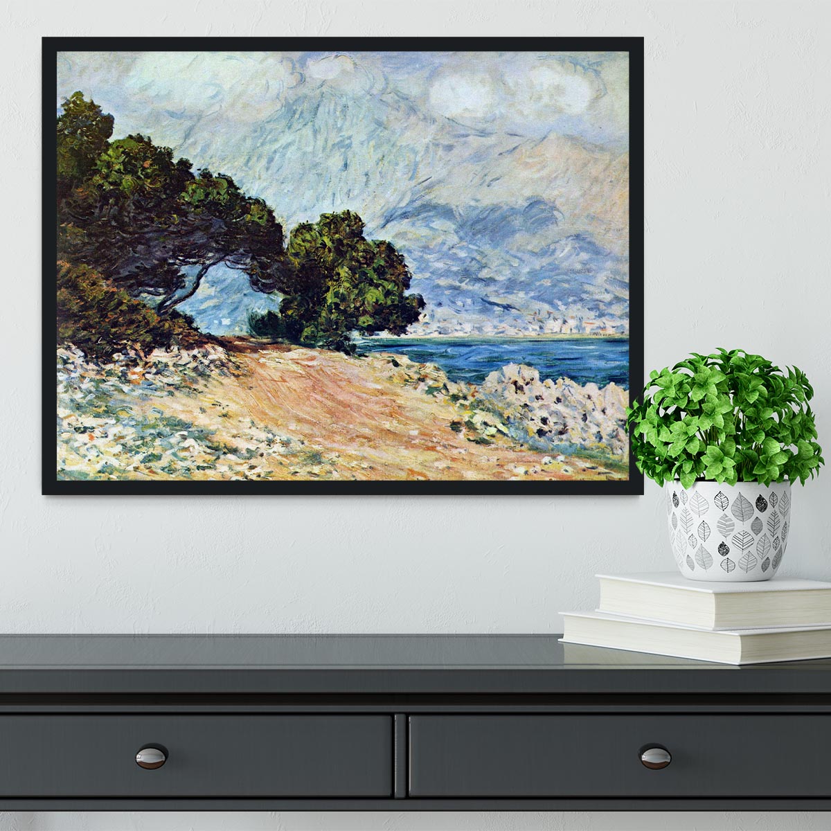 Cape Martin in Menton by Monet Framed Print - Canvas Art Rocks - 2