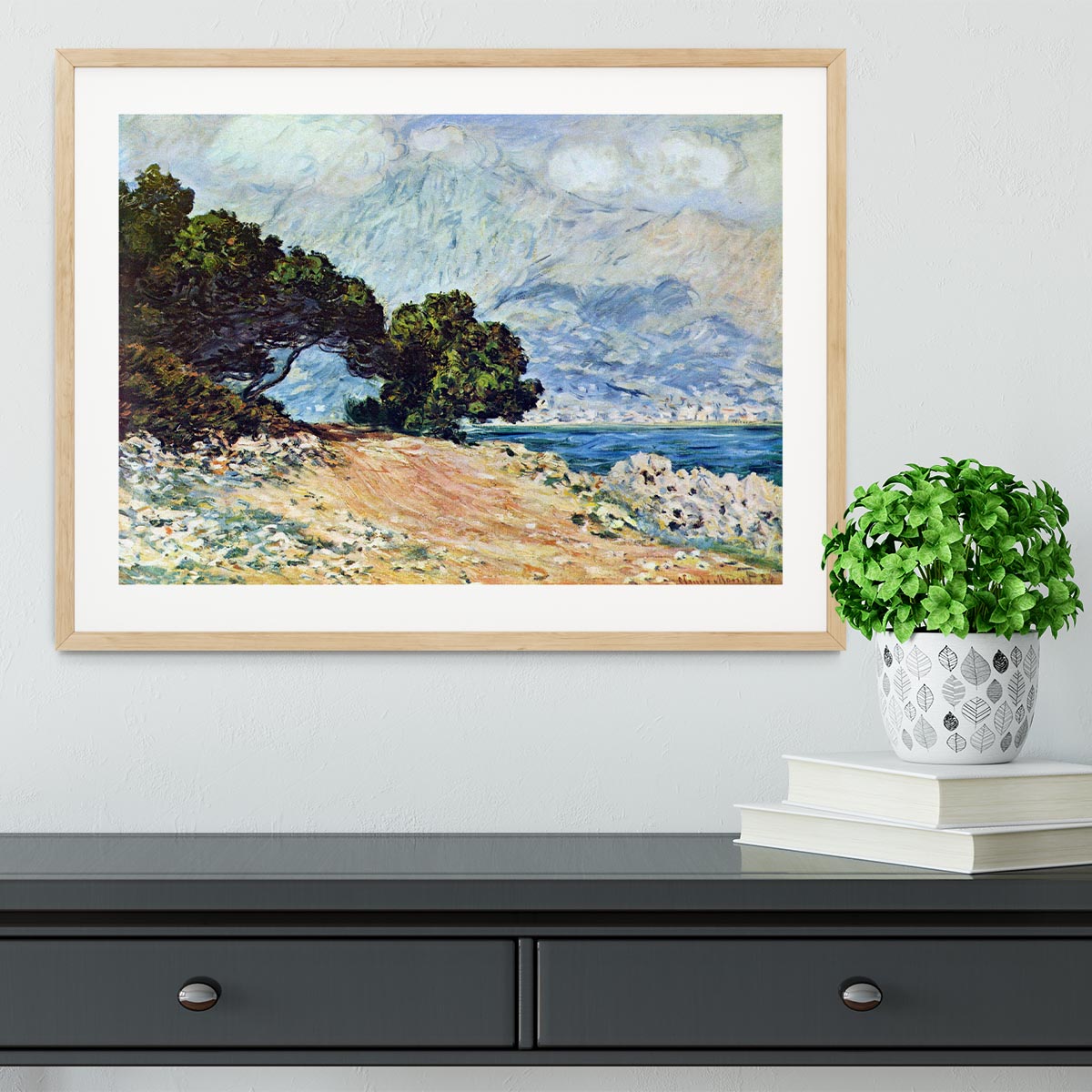 Cape Martin in Menton by Monet Framed Print - Canvas Art Rocks - 3
