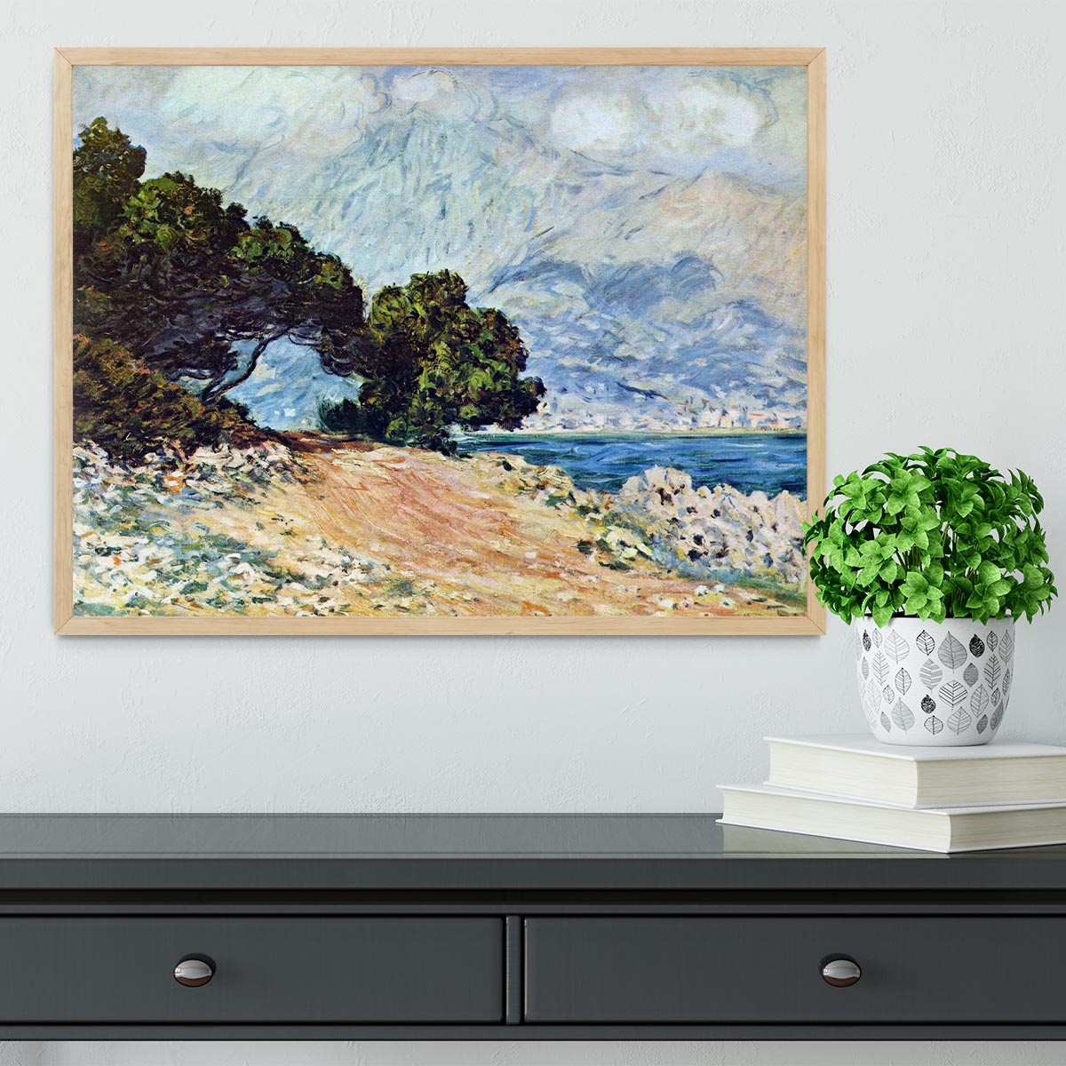 Cape Martin in Menton by Monet Framed Print - Canvas Art Rocks - 4