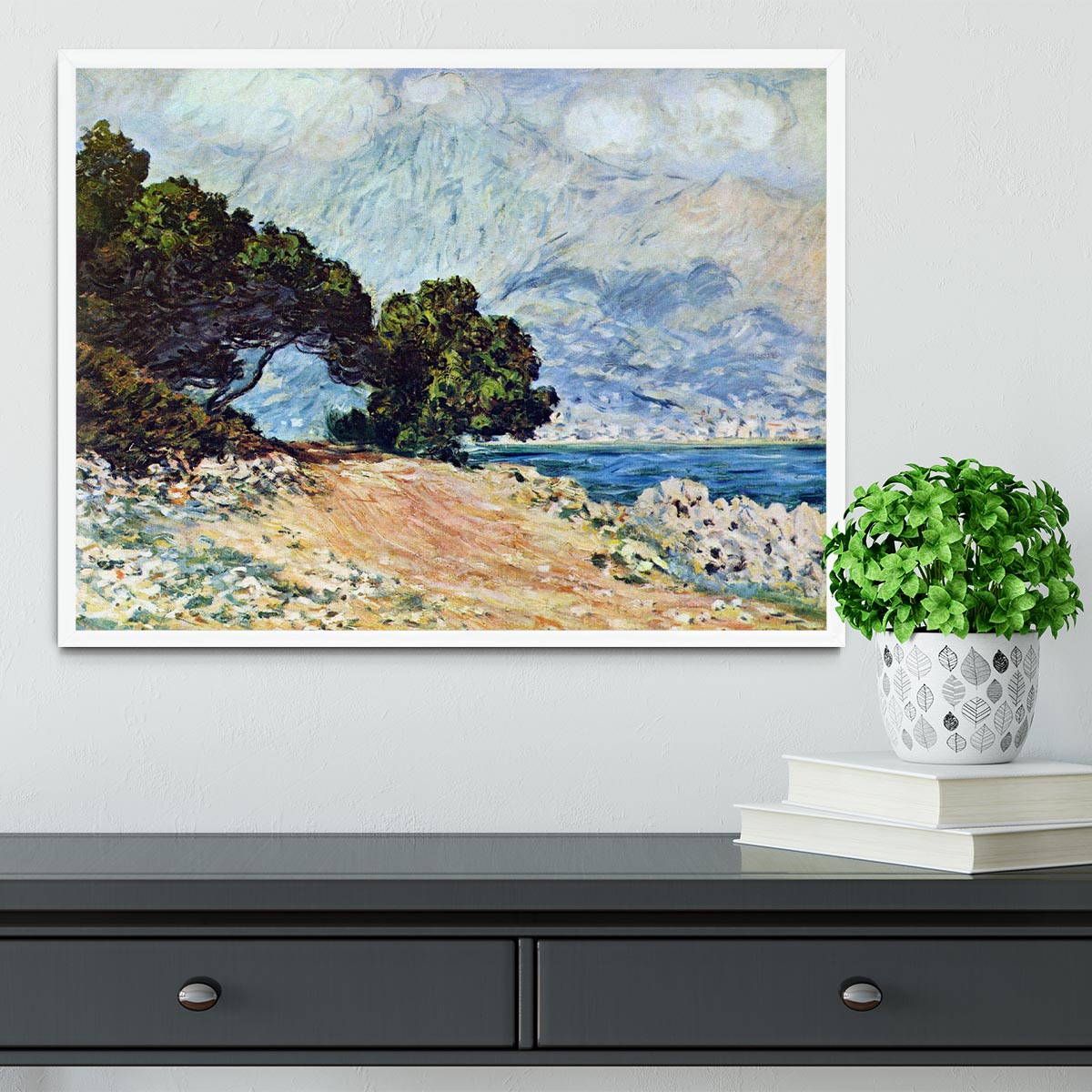 Cape Martin in Menton by Monet Framed Print - Canvas Art Rocks -6