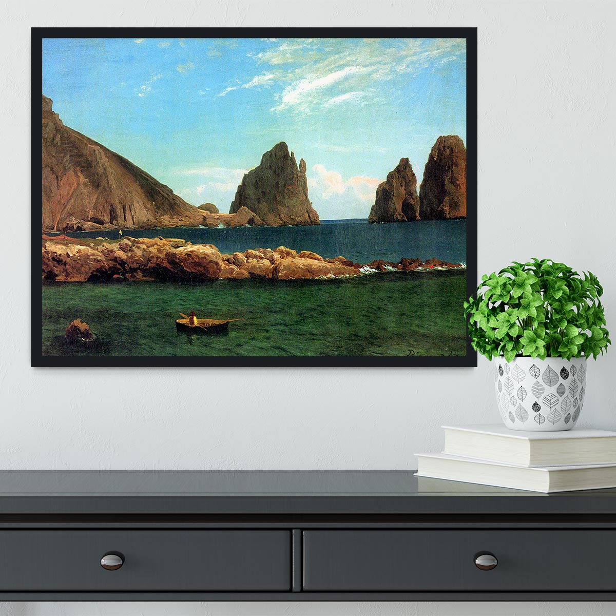 Capri by Bierstadt Framed Print - Canvas Art Rocks - 2