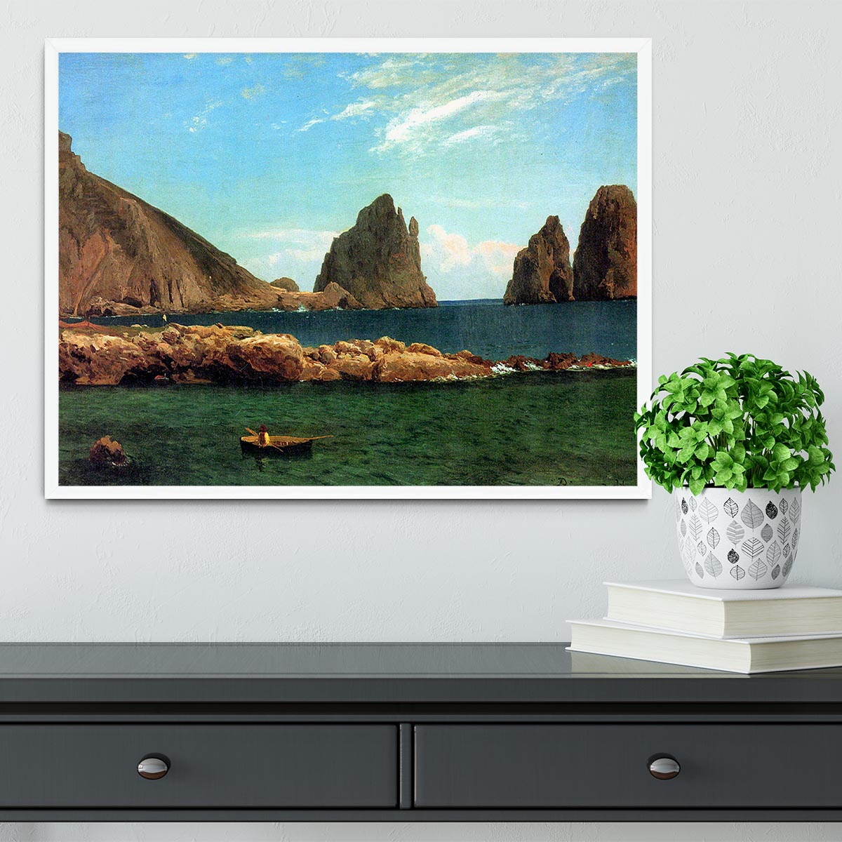 Capri by Bierstadt Framed Print - Canvas Art Rocks -6