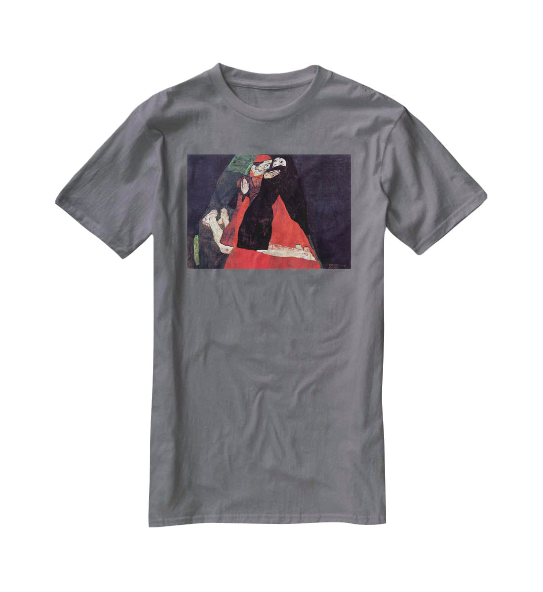 Cardinal and Nun or The caress by Egon Schiele T-Shirt - Canvas Art Rocks - 3
