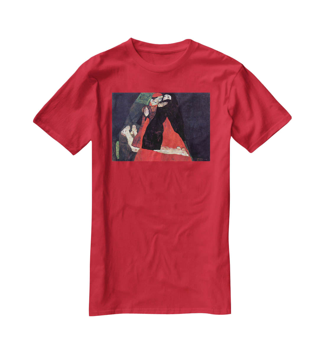 Cardinal and Nun or The caress by Egon Schiele T-Shirt - Canvas Art Rocks - 4