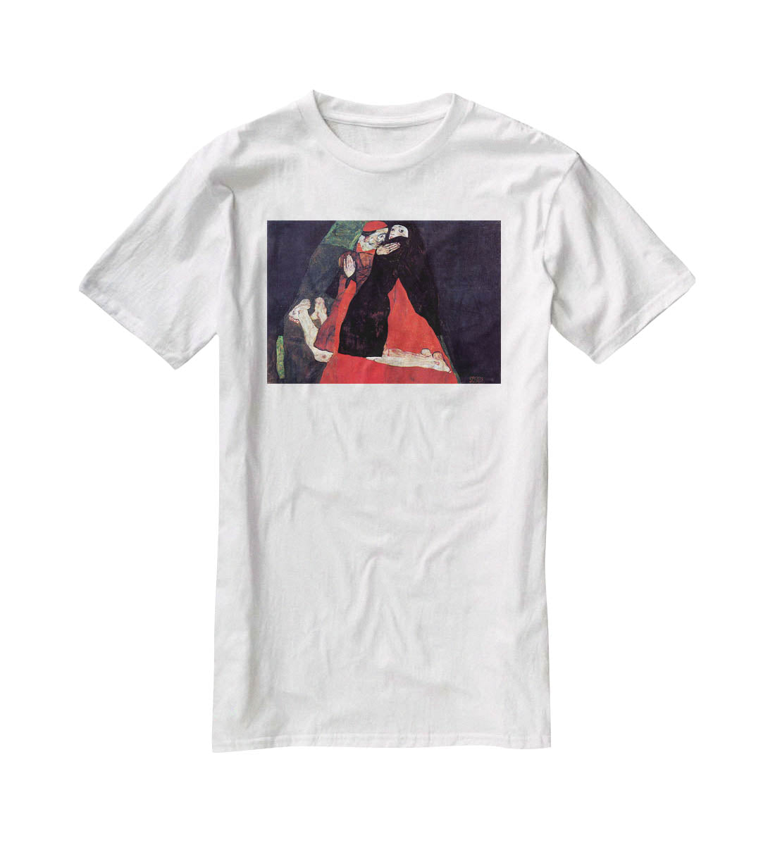Cardinal and Nun or The caress by Egon Schiele T-Shirt - Canvas Art Rocks - 5