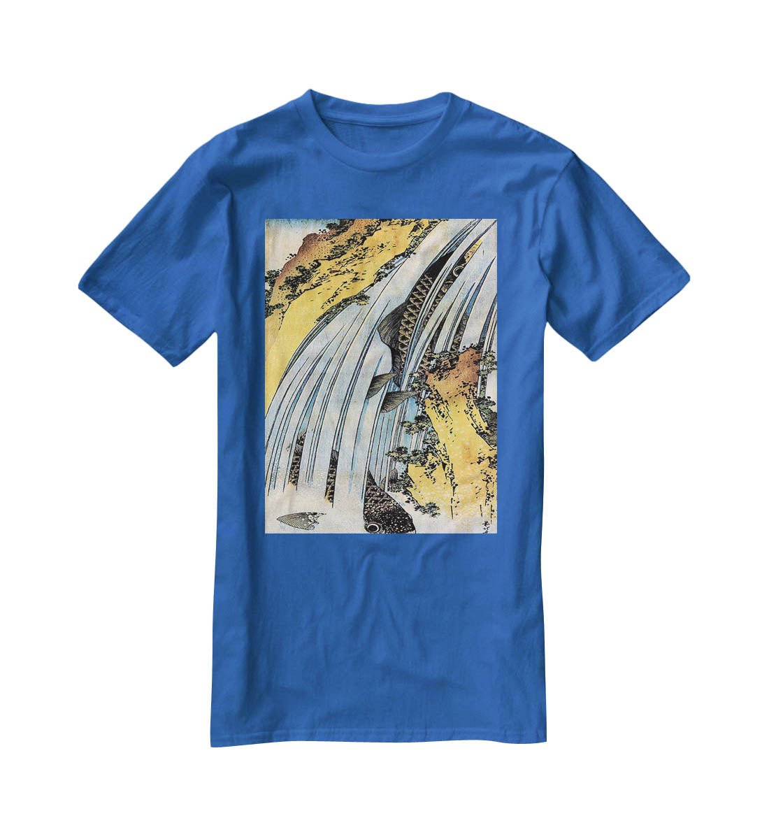 Carps ascending waterfall by Hokusai T-Shirt - Canvas Art Rocks - 2