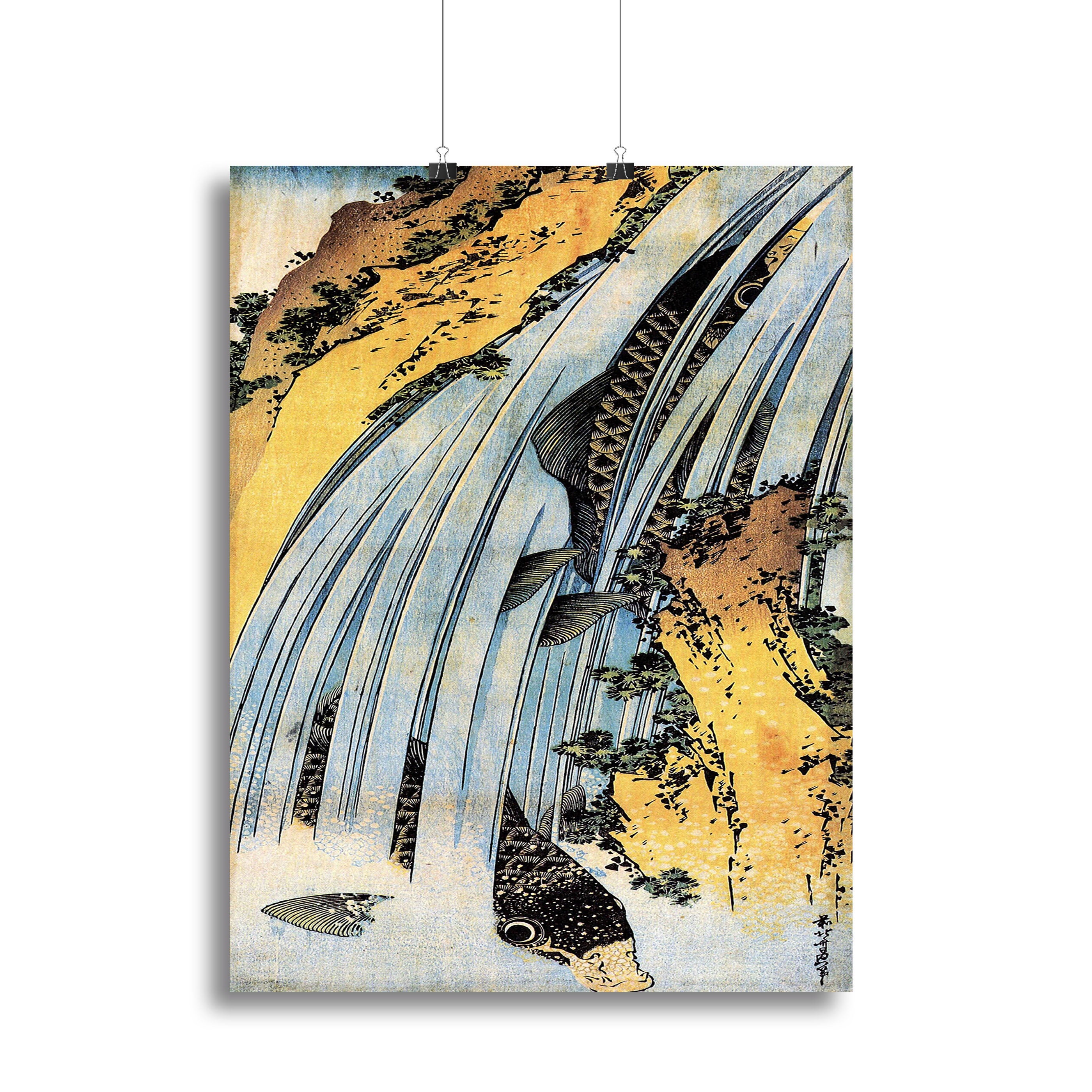 Carps ascending waterfall by Hokusai Canvas Print or Poster - Canvas Art Rocks - 2