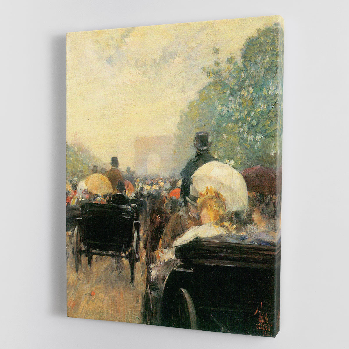 Carriage Parade by Hassam Canvas Print or Poster - Canvas Art Rocks - 1