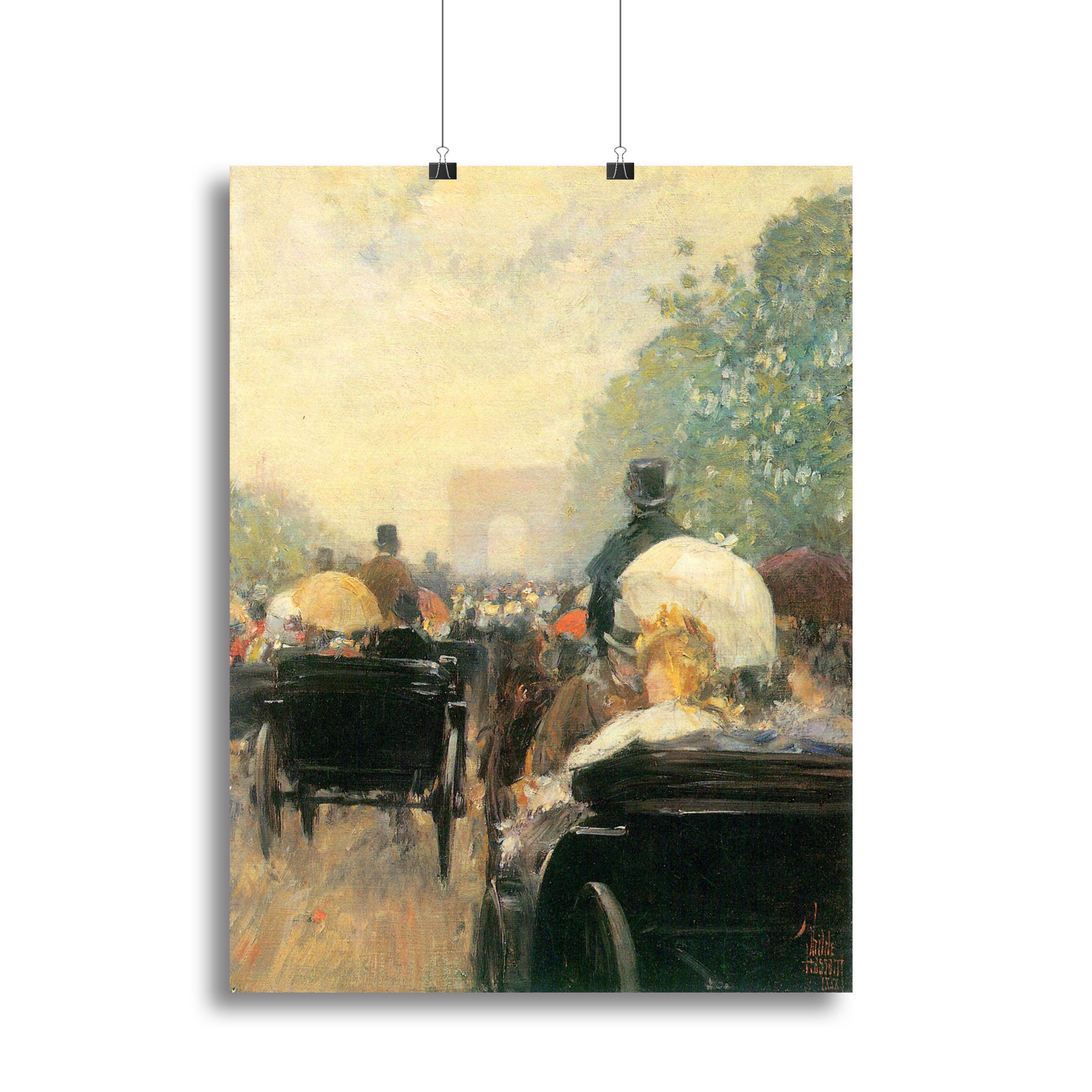 Carriage Parade by Hassam Canvas Print or Poster - Canvas Art Rocks - 2