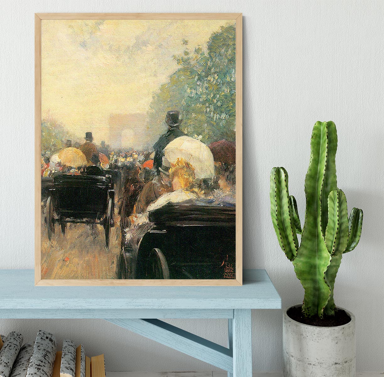 Carriage Parade by Hassam Framed Print - Canvas Art Rocks - 4