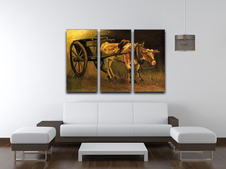 Cart with Red and White Ox by Van Gogh 3 Split Panel Canvas Print - Canvas Art Rocks - 4