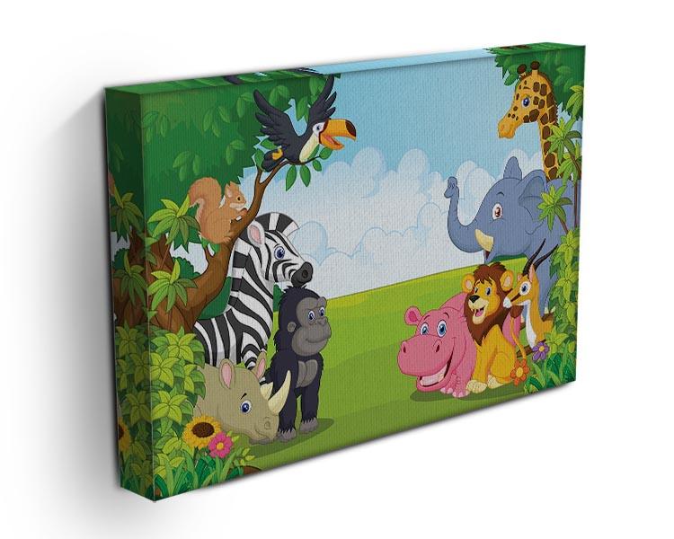 Cartoon collection animal in the jungle Canvas Print or Poster - Canvas Art Rocks - 3