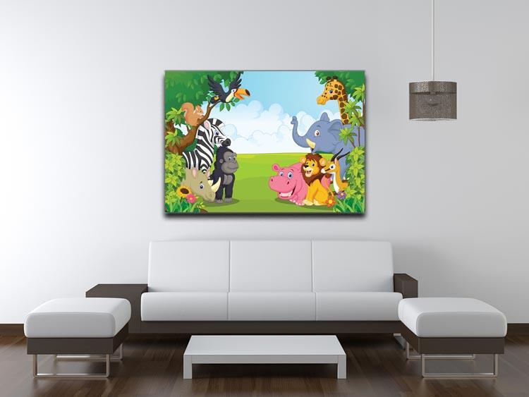 Cartoon collection animal in the jungle Canvas Print or Poster - Canvas Art Rocks - 4