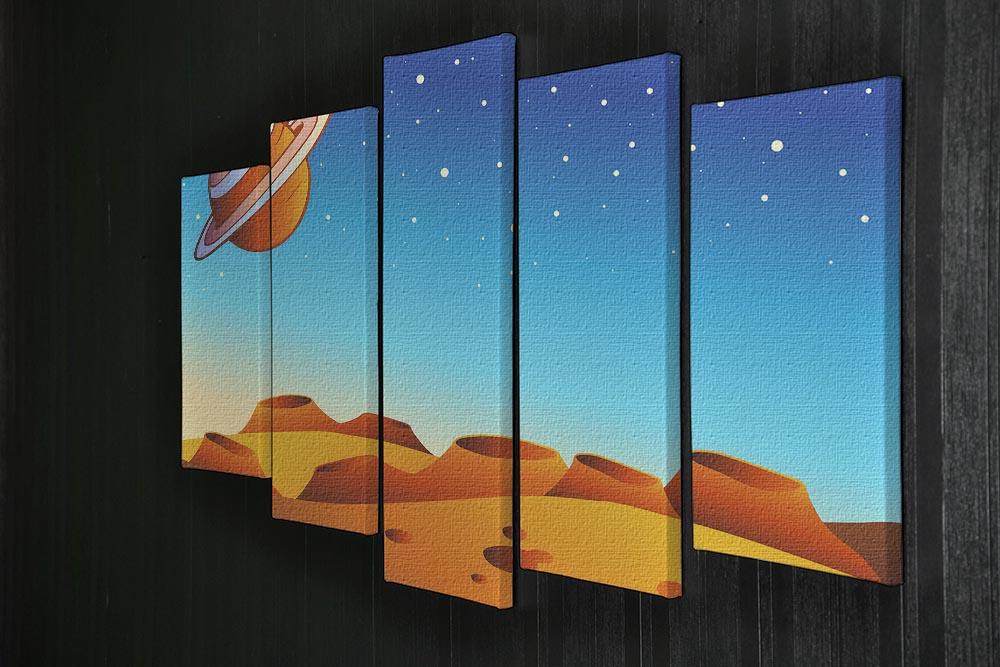 Cartoon red planet landscape 5 Split Panel Canvas - Canvas Art Rocks - 2