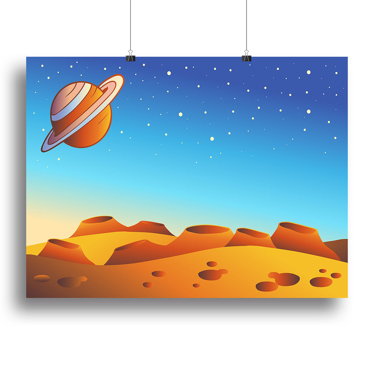 Cartoon red planet landscape Canvas Print or Poster - Canvas Art Rocks - 2
