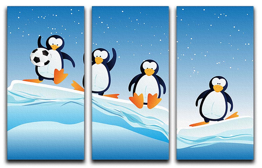 Cartoonstyle illustration of penguins 3 Split Panel Canvas Print - Canvas Art Rocks - 1