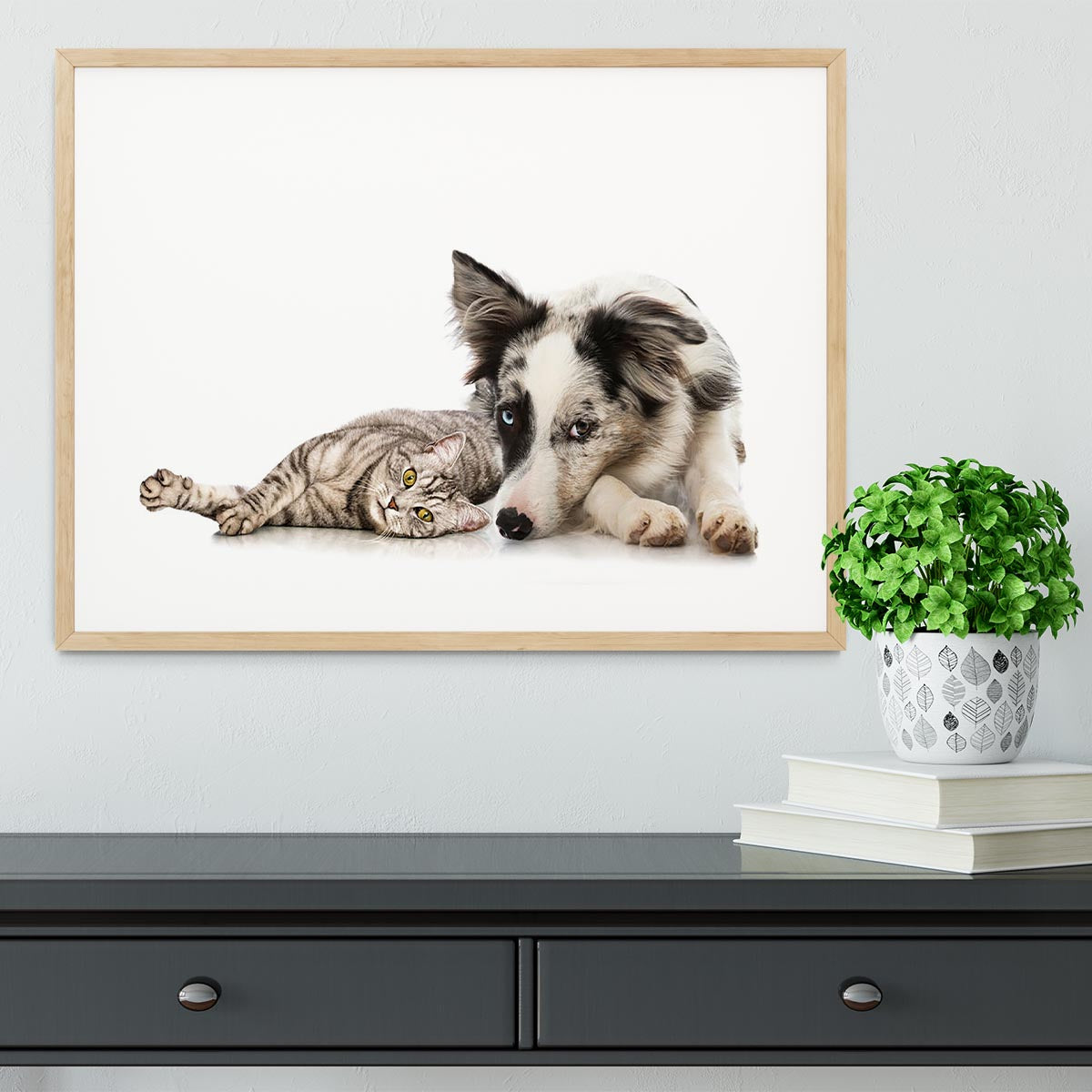 Cat and dog Framed Print - Canvas Art Rocks - 3