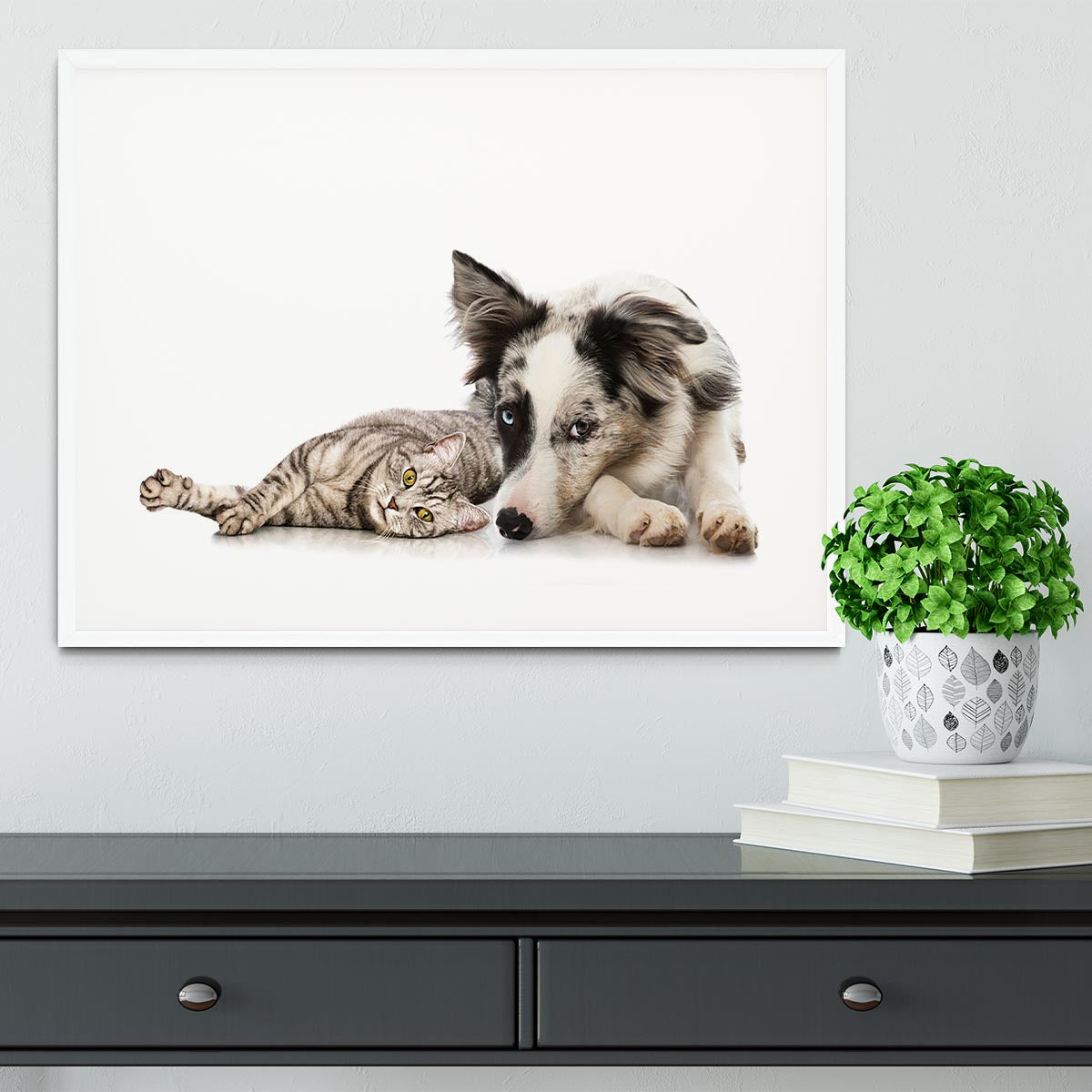 Cat and dog Framed Print - Canvas Art Rocks - 5