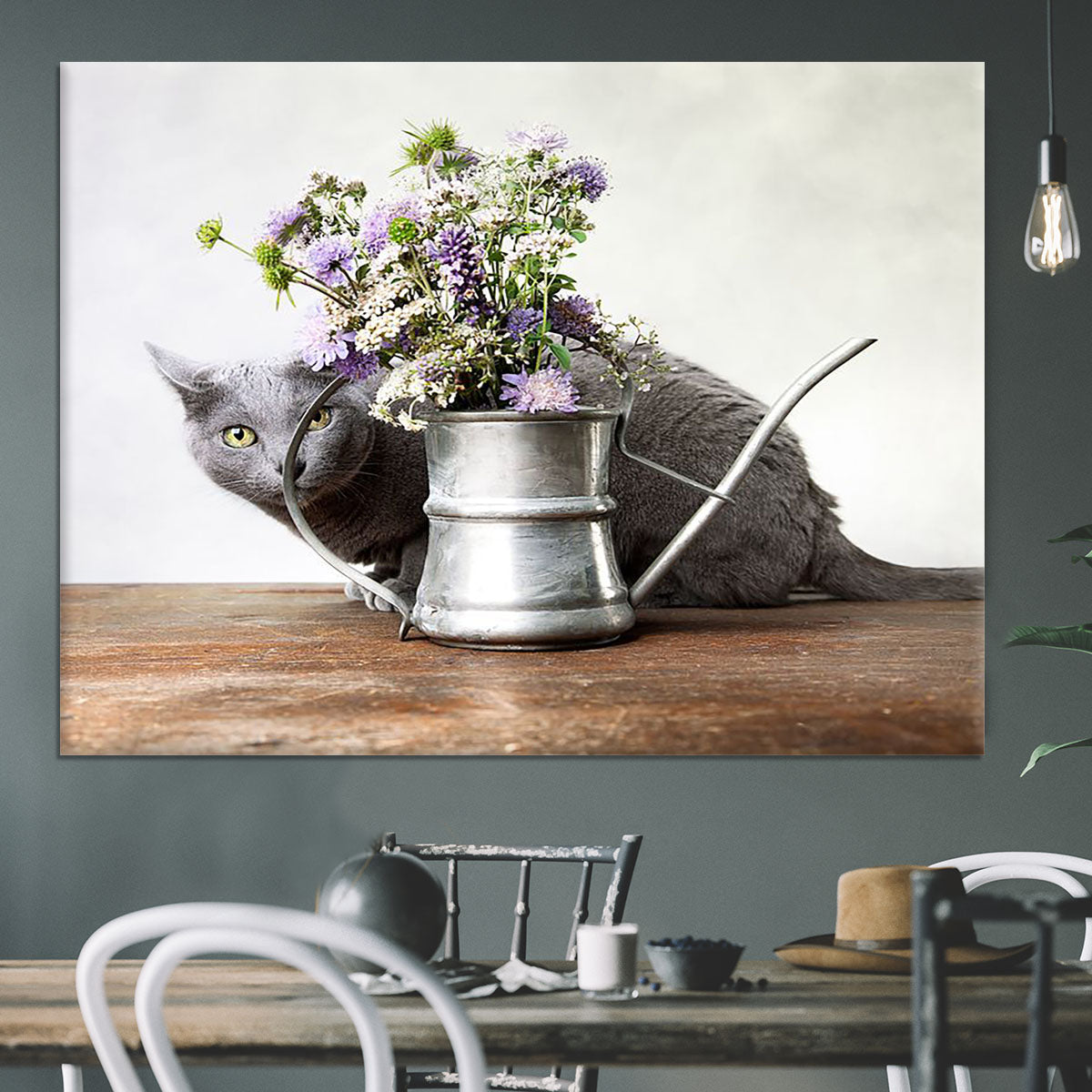 Cat with Flowers Canvas Print or Poster - Canvas Art Rocks - 3