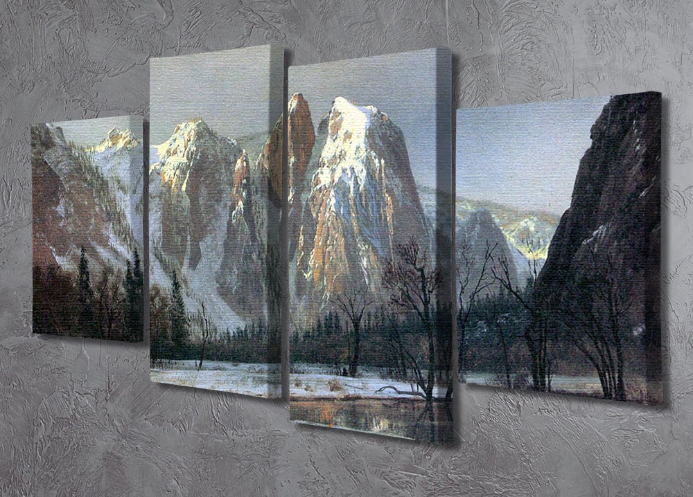 Cathedral Rocks Yosemite by Bierstadt 4 Split Panel Canvas - Canvas Art Rocks - 2