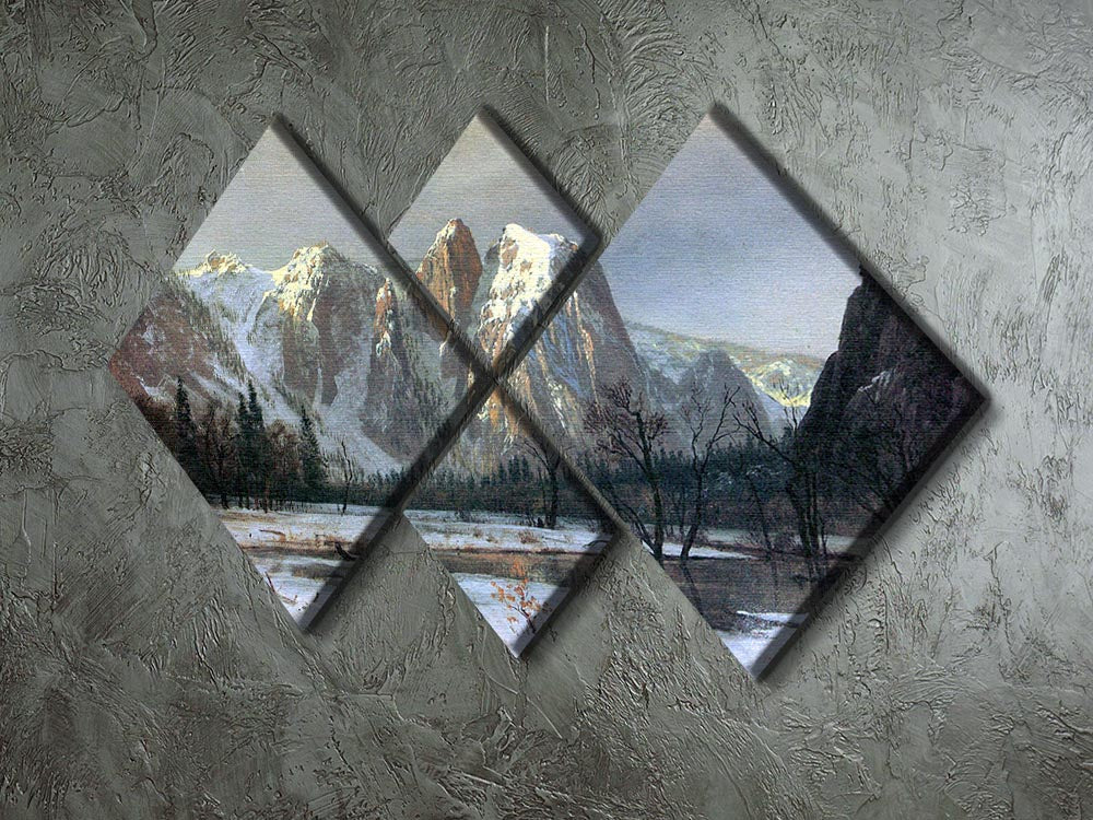 Cathedral Rocks Yosemite by Bierstadt 4 Square Multi Panel Canvas - Canvas Art Rocks - 2