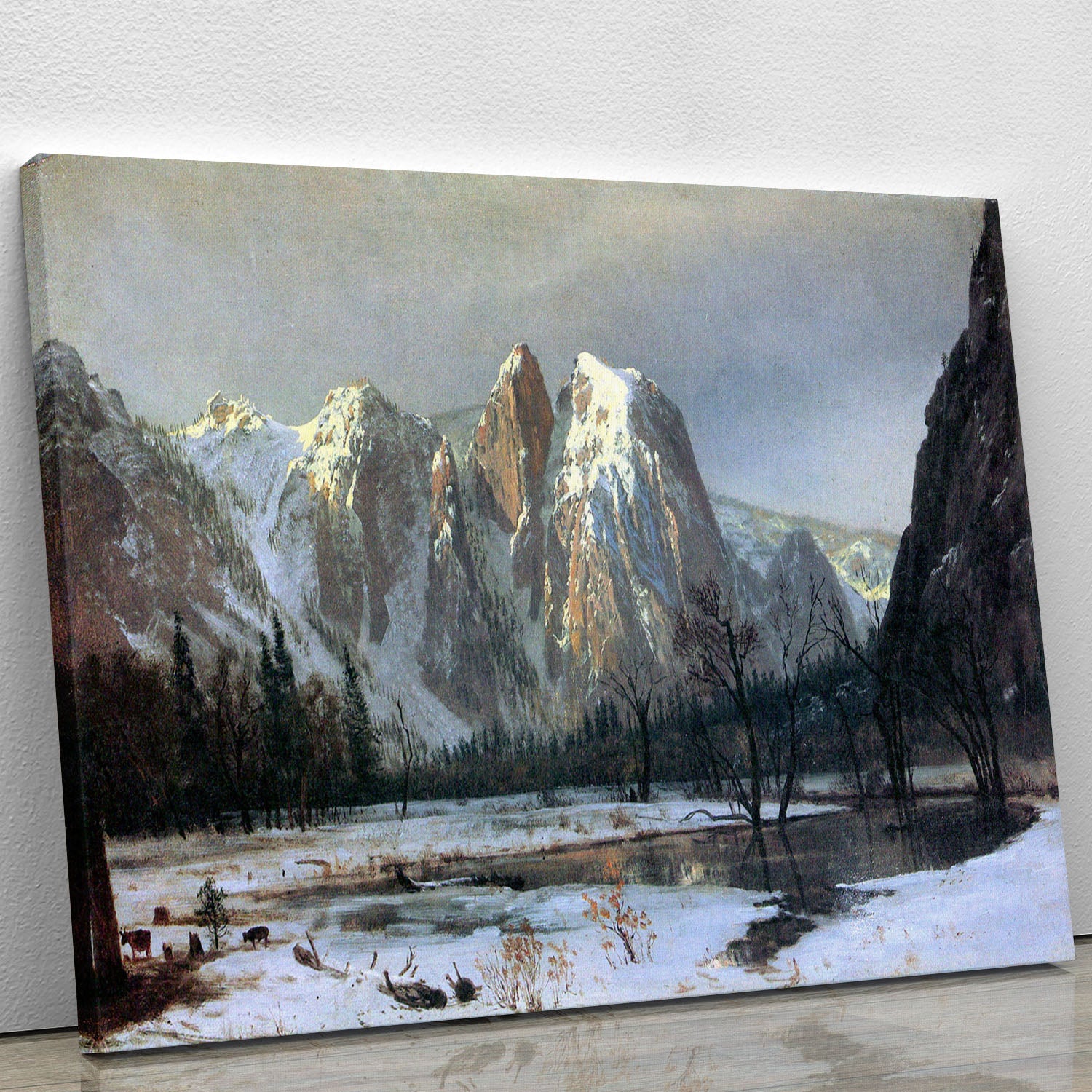 Cathedral Rocks Yosemite by Bierstadt Canvas Print or Poster - Canvas Art Rocks - 1