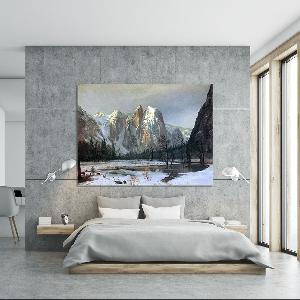 Cathedral Rocks Yosemite by Bierstadt Canvas Print or Poster - Canvas Art Rocks - 5