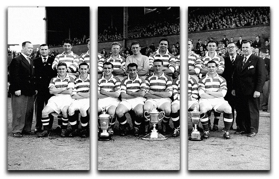 Celtic Scottish Cup Winning Team 1953-54 3 Split Panel Canvas Print - Canvas Art Rocks - 1