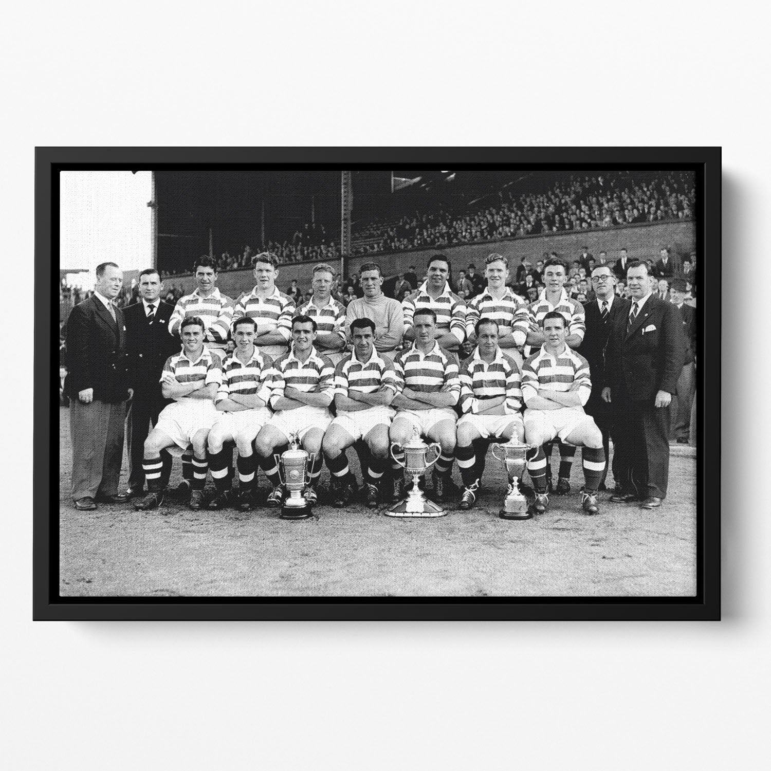 Celtic Scottish Cup Winning Team 1953-54 Floating Framed Canvas - Canvas Art Rocks - 2