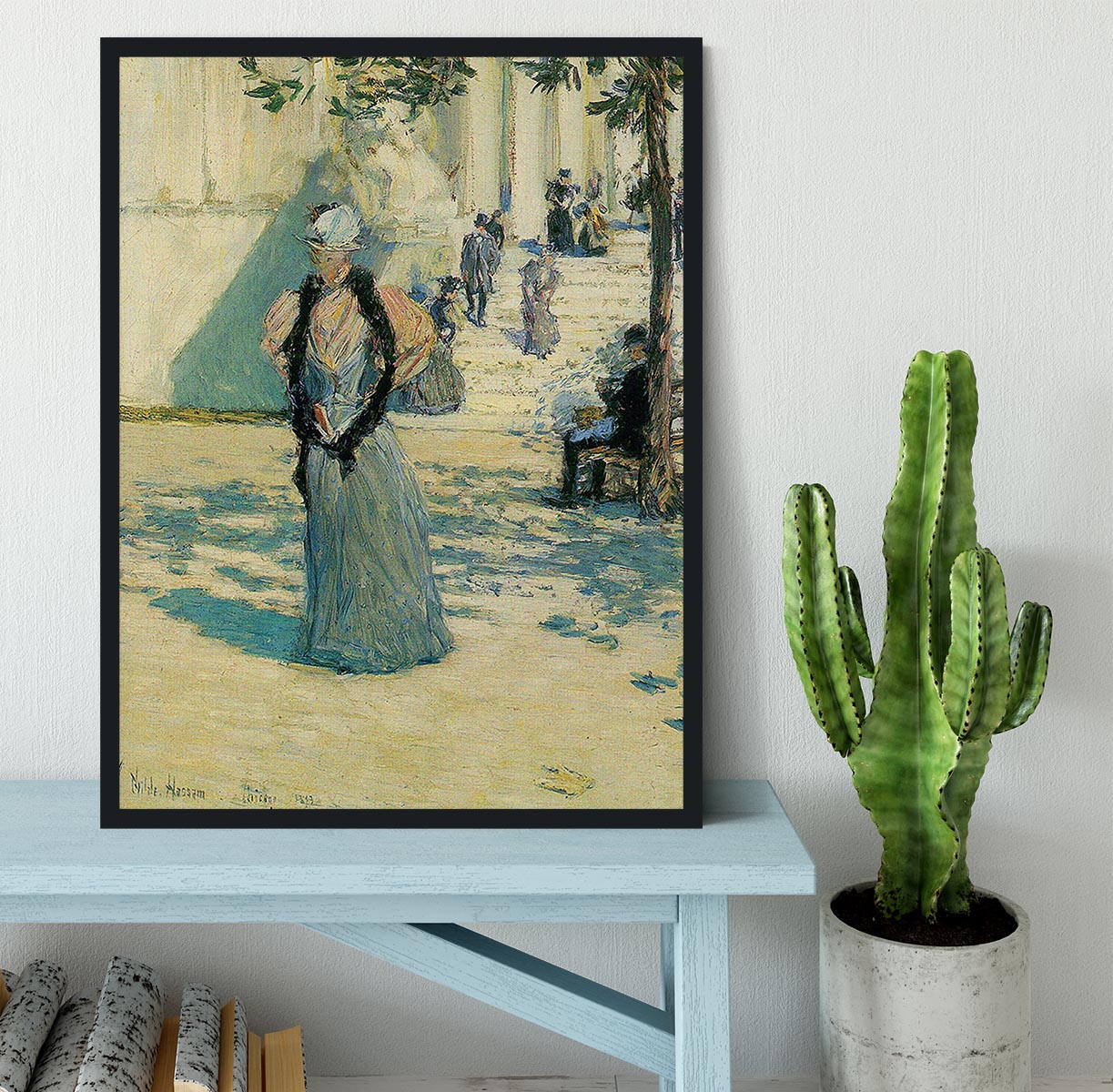 Characters in the sunlight by Hassam Framed Print - Canvas Art Rocks - 2