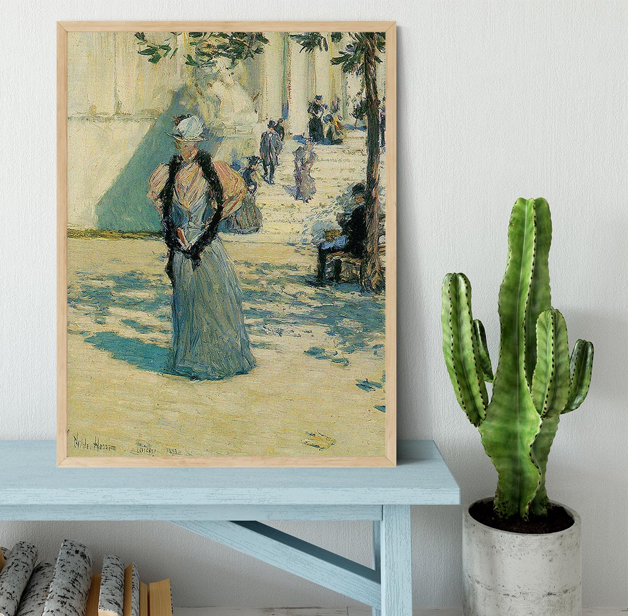 Characters in the sunlight by Hassam Framed Print - Canvas Art Rocks - 4