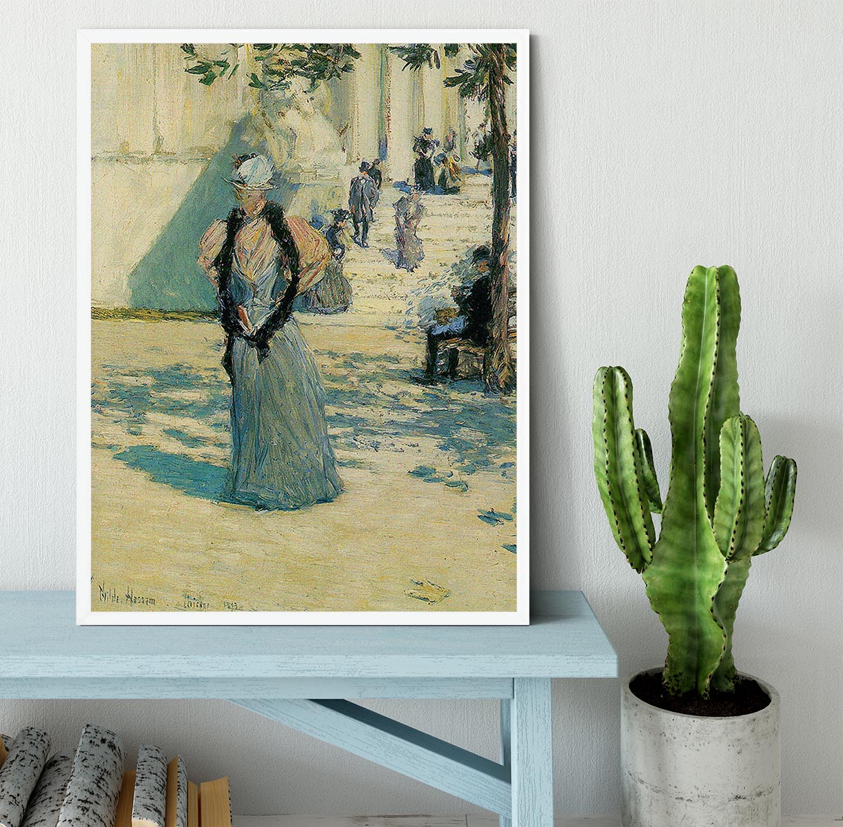 Characters in the sunlight by Hassam Framed Print - Canvas Art Rocks -6