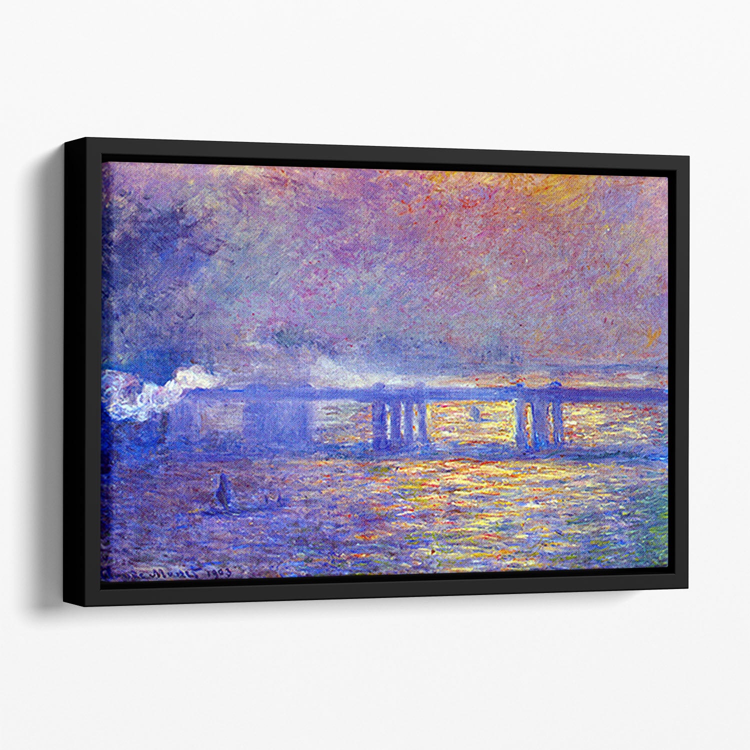 Charing cross bridge by Monet Floating Framed Canvas